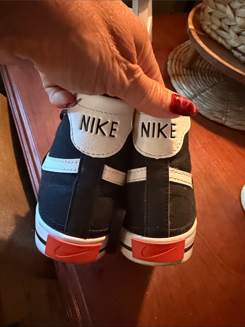 Nike Men’s Black High-Top Sneakers with White Swoosh